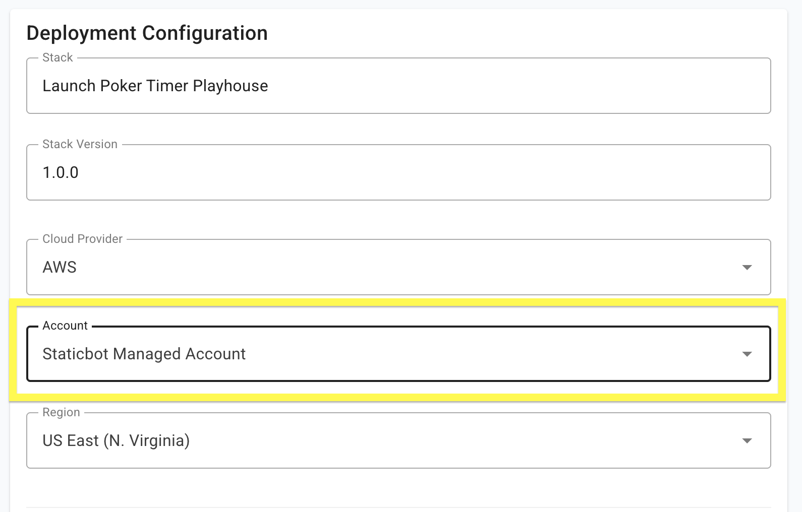 Select Staticbot Managed Account